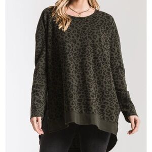 Z Supply Leopard Weekender - Rosin Green Women’s Size Small